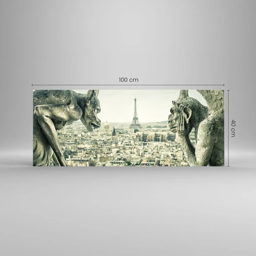 Cuadro sobre vidrio - Impresiones sobre Vidrio - Charlas parisinas - 100x40 cm