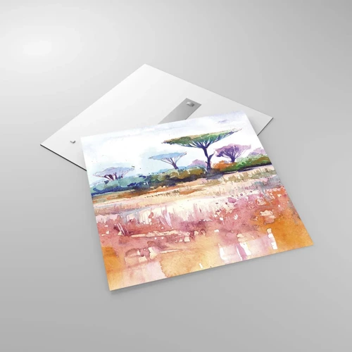 Cuadro sobre vidrio - Impresiones sobre Vidrio - Colores de la sabana - 70x70 cm