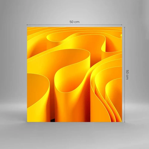 Cuadro sobre vidrio - Impresiones sobre Vidrio - Como las olas del sol - 50x50 cm