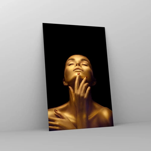 Cuadro sobre vidrio - Impresiones sobre Vidrio - Como seda dorada - 80x120 cm