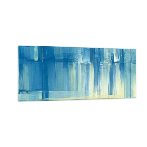 Cuadro sobre vidrio - Impresiones sobre Vidrio - Composición en turquesa - 100x40 cm