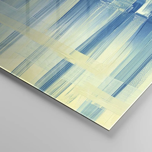 Cuadro sobre vidrio - Impresiones sobre Vidrio - Composición en turquesa - 100x40 cm
