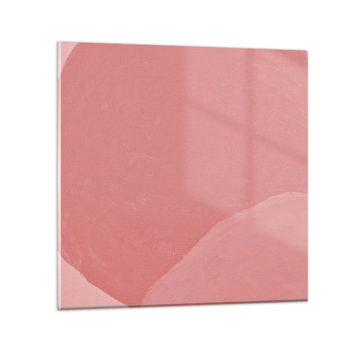 Cuadro sobre vidrio - Impresiones sobre Vidrio - Composición orgánica en rosa - 50x50 cm