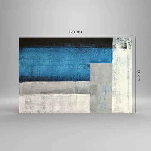 Cuadro sobre vidrio - Impresiones sobre Vidrio - Composición poética de gris y azul - 120x80 cm