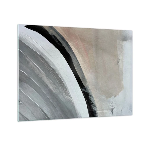 Cuadro sobre vidrio - Impresiones sobre Vidrio - Composición: un arco negro y gris - 70x50 cm