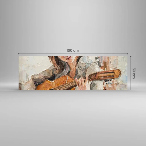 Cuadro sobre vidrio - Impresiones sobre Vidrio - Concierto de guitarra y corazón joven - 160x50 cm