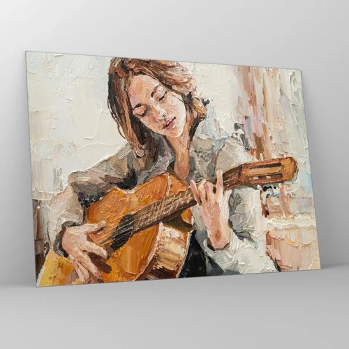 Cuadro sobre vidrio - Impresiones sobre Vidrio - Concierto de guitarra y corazón joven - 70x50 cm