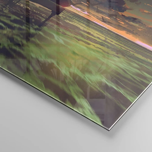 Cuadro sobre vidrio - Impresiones sobre Vidrio - Concierto de piano y olas - 160x50 cm