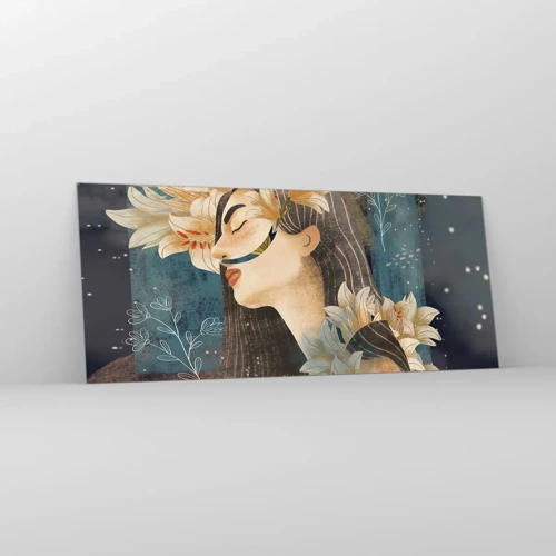 Cuadro sobre vidrio - Impresiones sobre Vidrio - Cuento de princesa con lirios - 120x50 cm