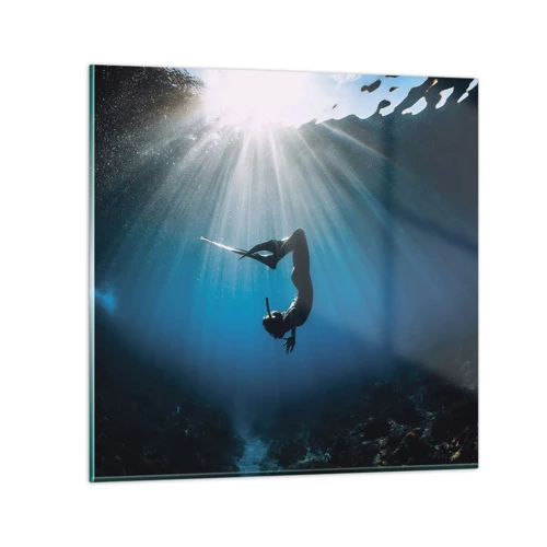 Cuadro sobre vidrio - Impresiones sobre Vidrio - Danza subacuática - 30x30 cm