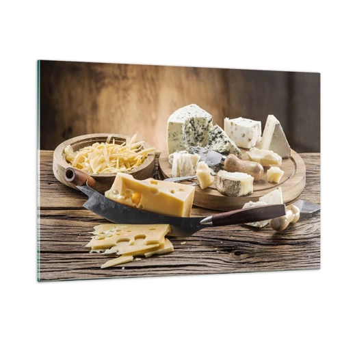 Cuadro sobre vidrio - Impresiones sobre Vidrio - Degustación de quesos - 120x80 cm
