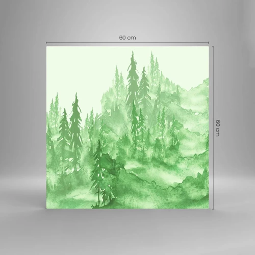 Cuadro sobre vidrio - Impresiones sobre Vidrio - Difuminado con niebla verde - 60x60 cm