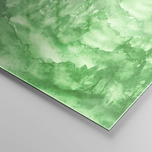 Cuadro sobre vidrio - Impresiones sobre Vidrio - Difuminado con niebla verde - 90x30 cm