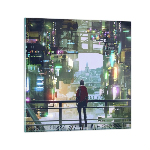 Cuadro sobre vidrio - Impresiones sobre Vidrio - Dos mundos - 60x60 cm