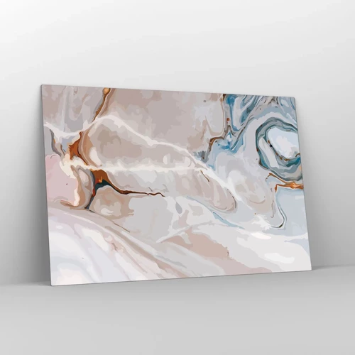 Cuadro sobre vidrio - Impresiones sobre Vidrio - El azul serpentea por el blanco - 120x80 cm
