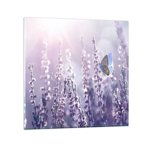 Cuadro sobre vidrio - Impresiones sobre Vidrio - El beso de una mariposa - 30x30 cm