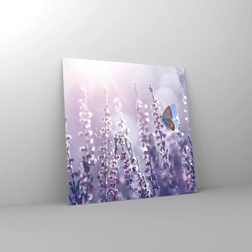 Cuadro sobre vidrio - Impresiones sobre Vidrio - El beso de una mariposa - 70x70 cm