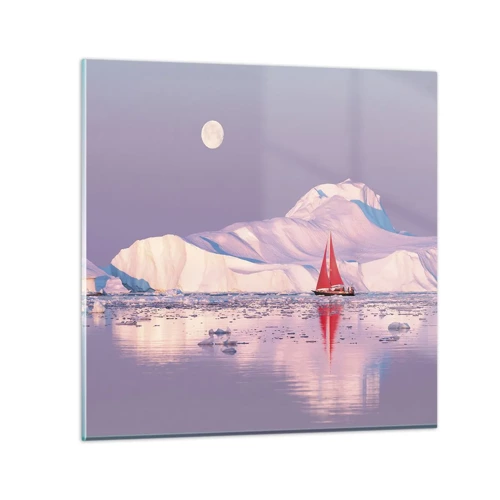 Cuadro sobre vidrio - Impresiones sobre Vidrio - El calor de la vela, el frío del hielo - 40x40 cm