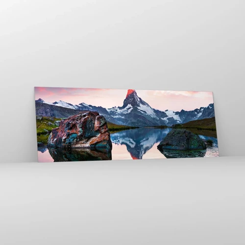 Cuadro sobre vidrio - Impresiones sobre Vidrio - El corazón de las montañas arde - 140x50 cm