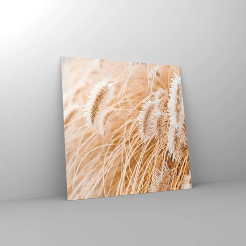 Cuadro sobre vidrio - Impresiones sobre Vidrio - El dorado susurro de las hierbas - 40x40 cm