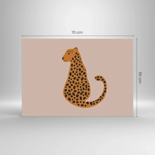 Cuadro sobre vidrio - Impresiones sobre Vidrio - El estampado de leopardo está de moda - 70x50 cm