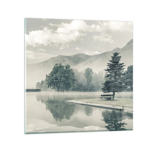 Cuadro sobre vidrio - Impresiones sobre Vidrio - El lago sigue durmiendo - 40x40 cm