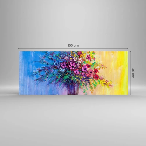 Cuadro sobre vidrio - Impresiones sobre Vidrio - El regalo de un prado de verano - 100x40 cm