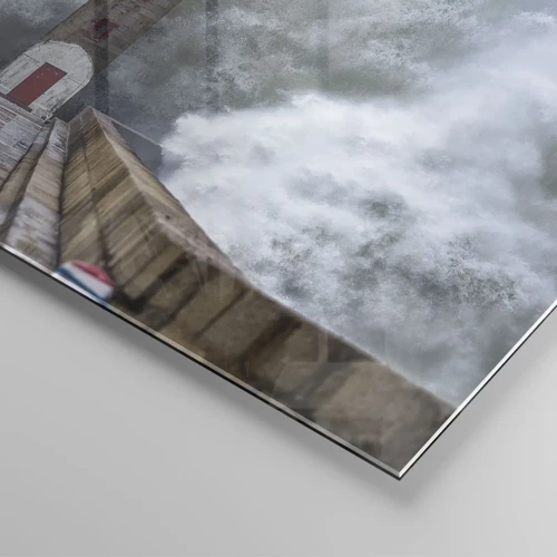 Cuadro sobre vidrio - Impresiones sobre Vidrio - El rugido de las aguas, la fuerza del viento - 30x30 cm