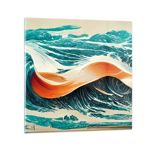 Cuadro sobre vidrio - Impresiones sobre Vidrio - El sueño de un surfista - 40x40 cm