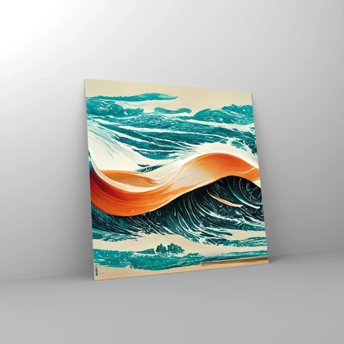 Cuadro sobre vidrio - Impresiones sobre Vidrio - El sueño de un surfista - 40x40 cm