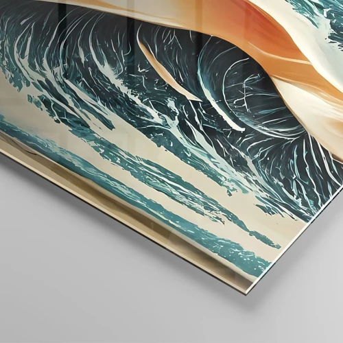 Cuadro sobre vidrio - Impresiones sobre Vidrio - El sueño de un surfista - 40x40 cm