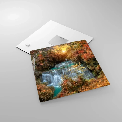 Cuadro sobre vidrio - Impresiones sobre Vidrio - El tesoro escondido del bosque - 30x30 cm