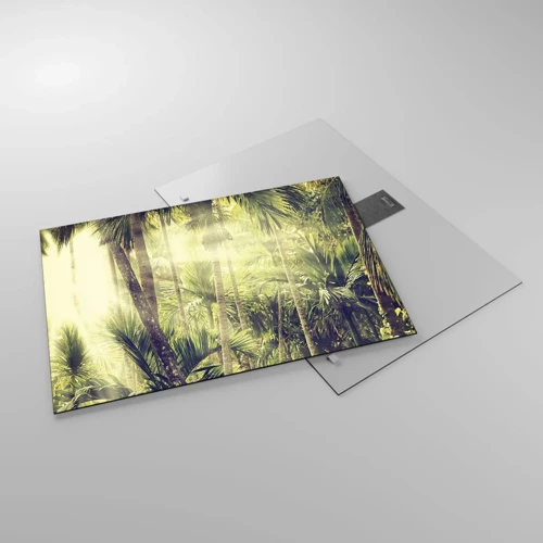 Cuadro sobre vidrio - Impresiones sobre Vidrio - En el cálido verde - 70x50 cm