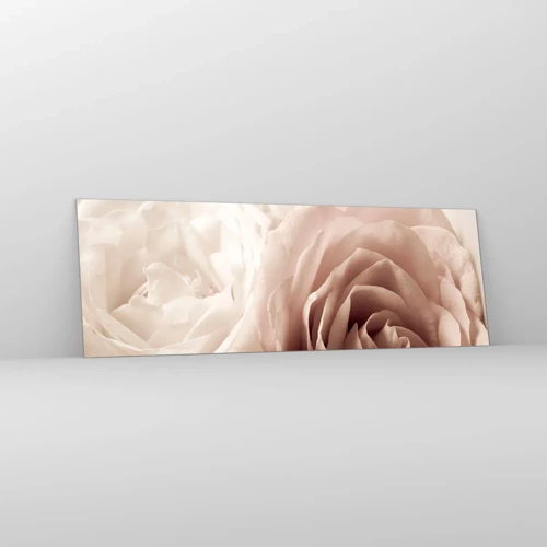 Cuadro sobre vidrio - Impresiones sobre Vidrio - En el corazón de una rosa - 90x30 cm