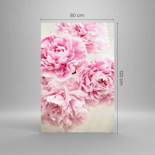 Cuadro sobre vidrio - Impresiones sobre Vidrio - En el esplendor del rosa - 80x120 cm
