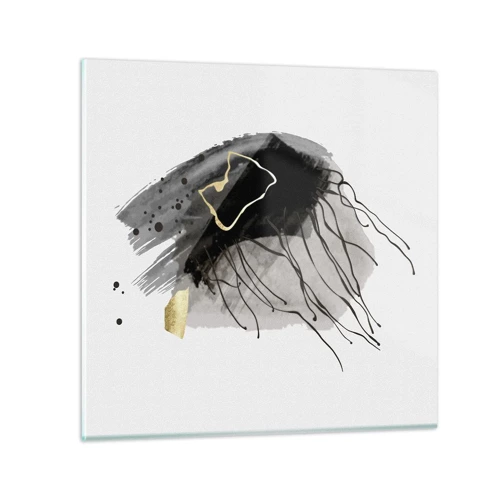 Cuadro sobre vidrio - Impresiones sobre Vidrio - En negro y dorado - 30x30 cm
