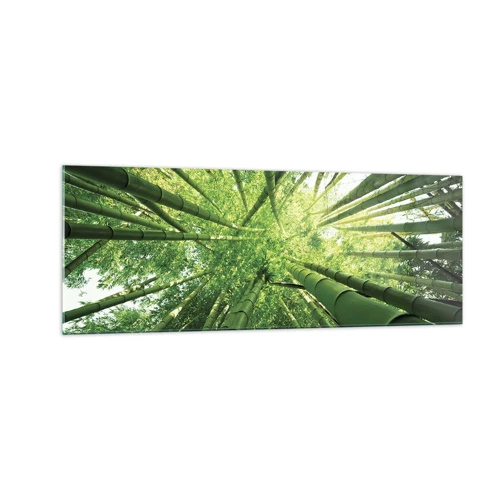 Cuadro sobre vidrio - Impresiones sobre Vidrio - En un bosquecillo de bambú - 140x50 cm