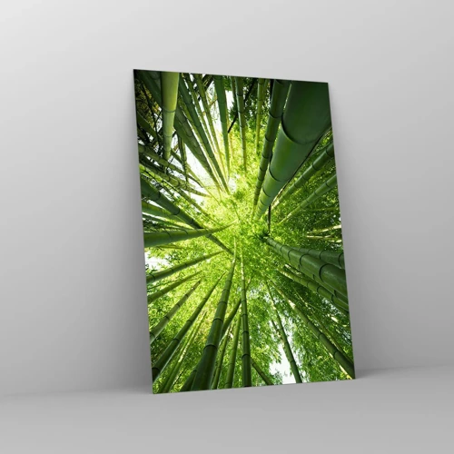 Cuadro sobre vidrio - Impresiones sobre Vidrio - En un bosquecillo de bambú - 70x100 cm