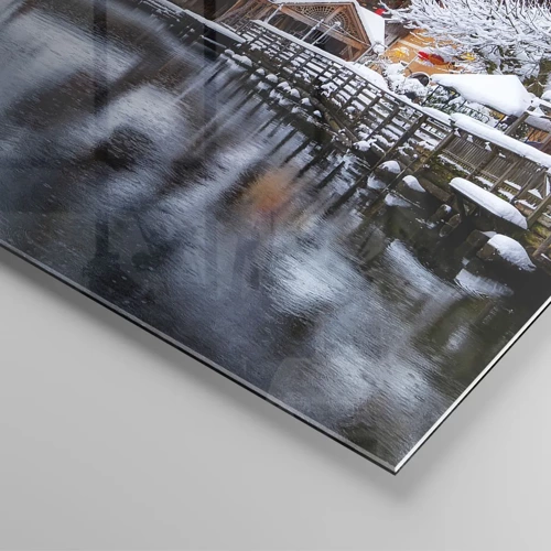 Cuadro sobre vidrio - Impresiones sobre Vidrio - En un decorado de invierno - 80x120 cm