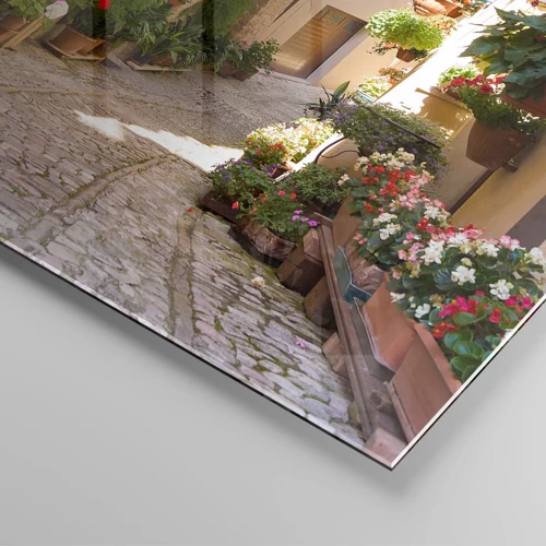Cuadro sobre vidrio - Impresiones sobre Vidrio - En un torrente de flores - 40x40 cm