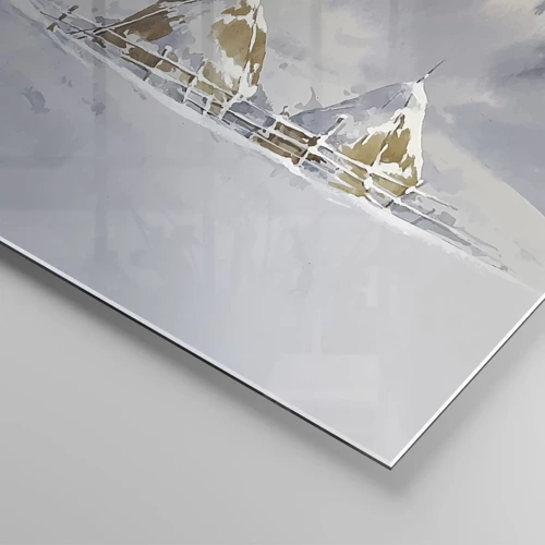 Cuadro sobre vidrio - Impresiones sobre Vidrio - En un valle nevado - 160x50 cm
