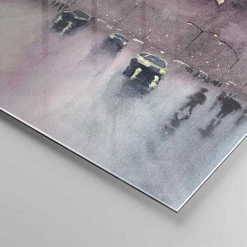 Cuadro sobre vidrio - Impresiones sobre Vidrio - En una niebla lluviosa - 90x30 cm