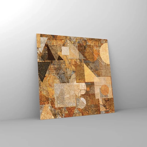 Cuadro sobre vidrio - Impresiones sobre Vidrio - Estudio cubista en bronce - 70x70 cm
