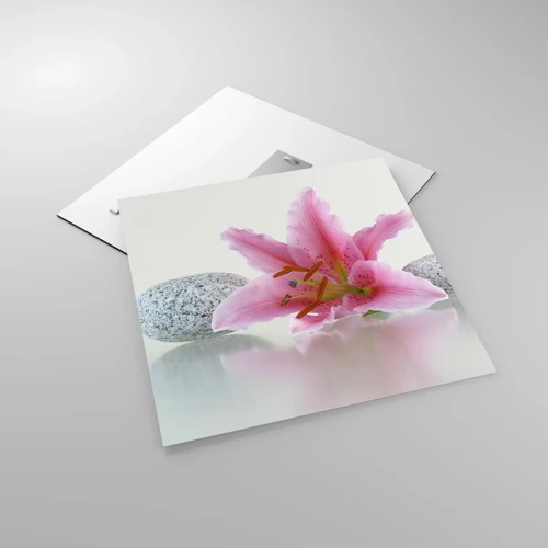 Cuadro sobre vidrio - Impresiones sobre Vidrio - Estudio en rosa, gris y blanco - 50x50 cm