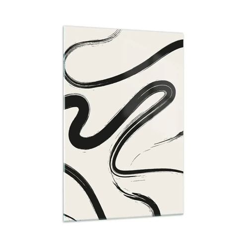 Cuadro sobre vidrio - Impresiones sobre Vidrio - Fantasía en blanco y negro - 70x100 cm