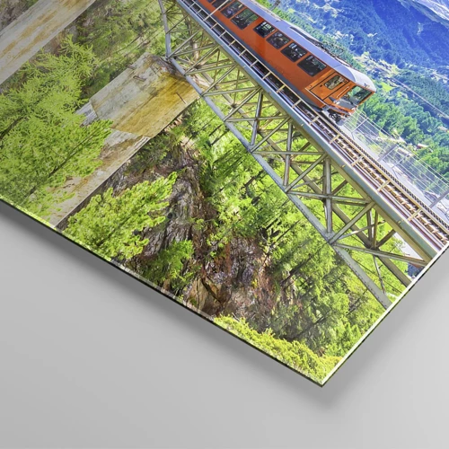 Cuadro sobre vidrio - Impresiones sobre Vidrio - Ferrocarril a los Alpes - 100x40 cm