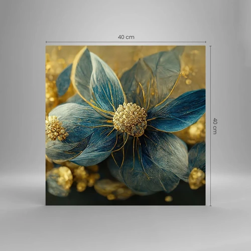 Cuadro sobre vidrio - Impresiones sobre Vidrio - Flor de oro - 40x40 cm