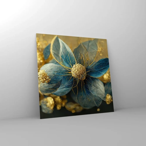 Cuadro sobre vidrio - Impresiones sobre Vidrio - Flor de oro - 40x40 cm