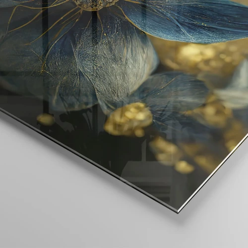 Cuadro sobre vidrio - Impresiones sobre Vidrio - Flor de oro - 50x50 cm
