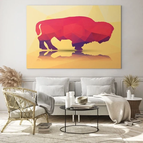 Cuadro sobre vidrio - Impresiones sobre Vidrio - Fuerza de bisonte - 70x50 cm